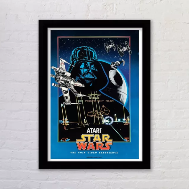 Framed Atari Star Wars Arcade Game Repro Poster Print Classic Vintage Coin Op