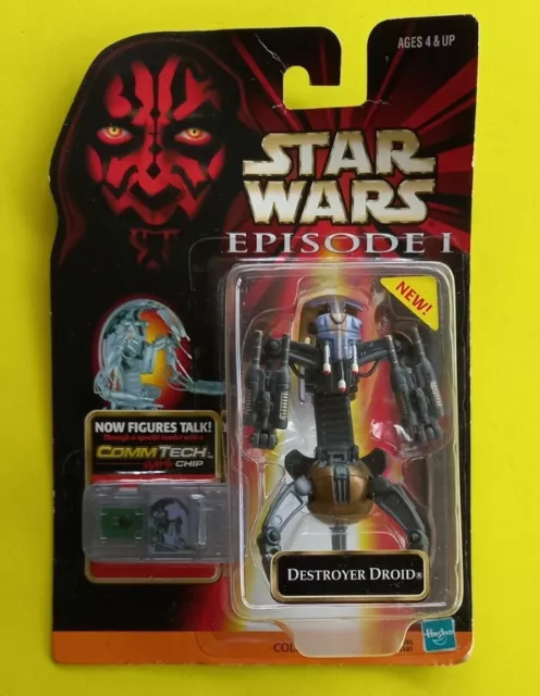Star Wars Episodio I Destruyer Droid Figura Cardata Hasbro Moc Tpm Comm Tech One