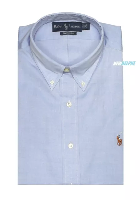 NWT Polo Ralph Lauren Men LS Pony Logo Button Down CLSC Dress Shirt "BSR BLUE"