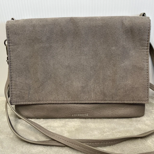 H M DIVIDED L ETERNITE Handbag Clutch Cross Body Small Grey Faux