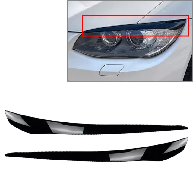 Headlights Eyebrow Cover Trim For BMW 3 Series E92 E93 LCI Coupe 2010-2012 Gloss