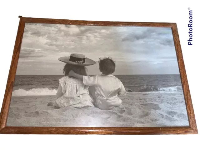 Vintage Two Children-BETSY CAMERON-Limited Edition Prints 15.5”x22” Framed Beach