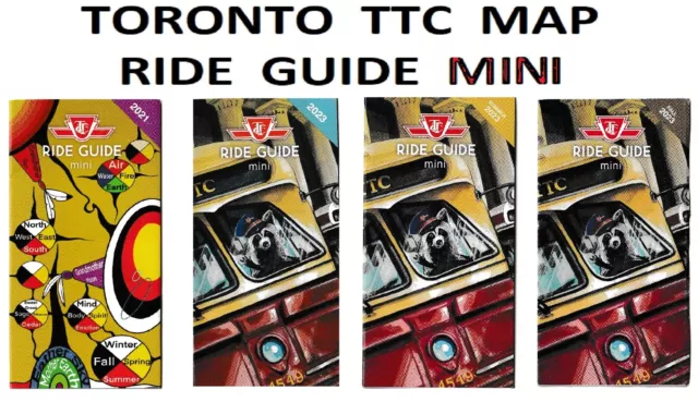 TTC 🚌🚇 Ride Guide Mini Map 2023 Toronto Canada Subway Bus Streetcar Tram