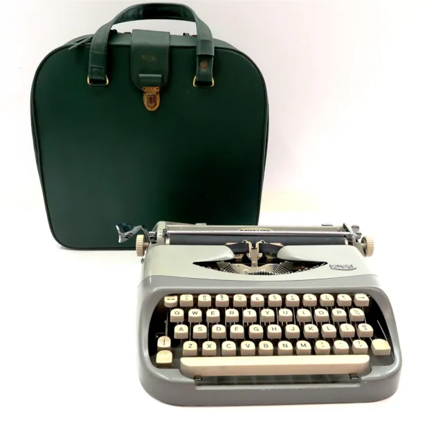 Vintage 1958 ROYAL ROYALITE Typewriter with Case 2 Tone Gray ~ WORKS
