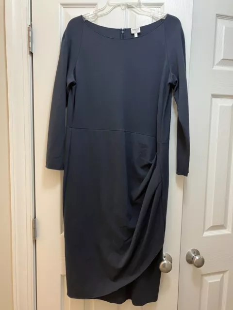 Armani Collezioni Ruched Sheath Dress Navy Blue 16