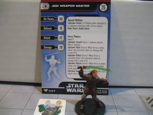 =Star Wars Miniatures CHAMPIONS OF THE FORCE Jedi Weapon Master 28/60 w card =