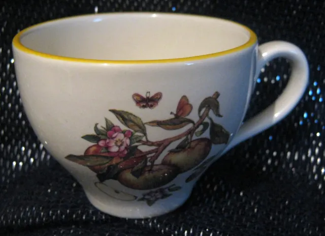 Pretty Prinknash Pottery cup with apple blossom design approx 2.75 ins diameter