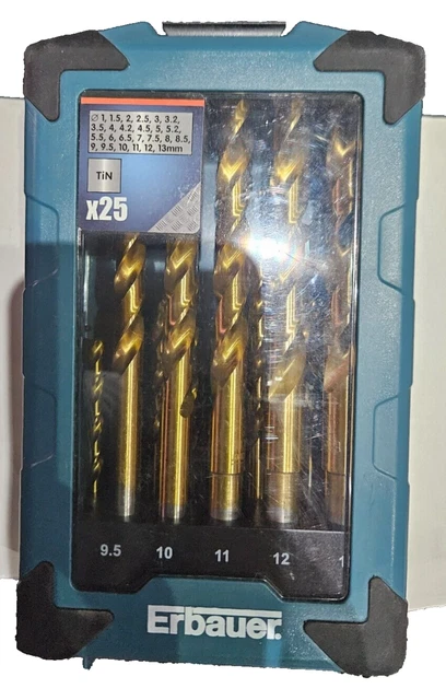 Erbauer straight shank hss drill bits 25 piece set 2025
