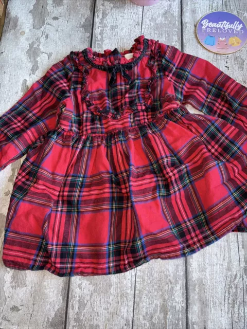 Bellissimo abito per bambine motivo tartan della prossima età 9-12 mesi