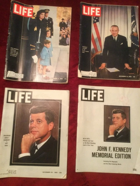 Vintage Lot of 4-LIFE  Magazines 1963 Kennedy  Assassination