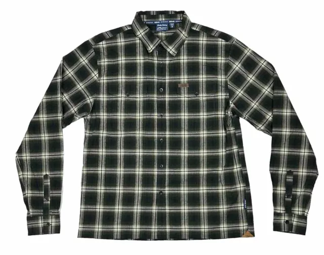 Indian Motorcycles Mens Twin Pocket Long Sleeve Plaid Shirt Size M Green & Grey