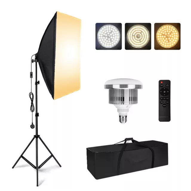 Photo Studio 85W LED Dimmable Softbox Continuous Lighting Soft Box Light Stand