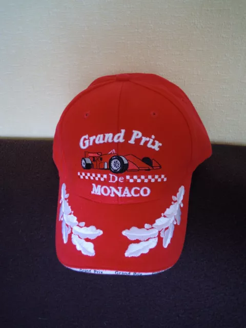 Rare / Cap: Monaco Grand Price Red Ferrari Formula 1 F1 / Cap New