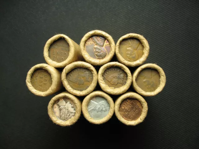 🔥10 Lincoln Wheat Cent Penny Rolls "500 Coins" From Old Oregon Estate Horde🔥