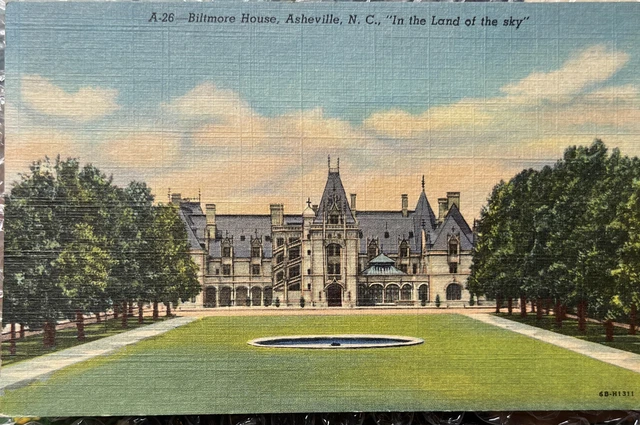 Asheville NC- North Carolina, Biltmore House, Outside View, Vintage Postcard