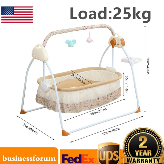 Electric Baby Cradle Baby Rocking Chair Swing Electric Rocker Cradle + Remote