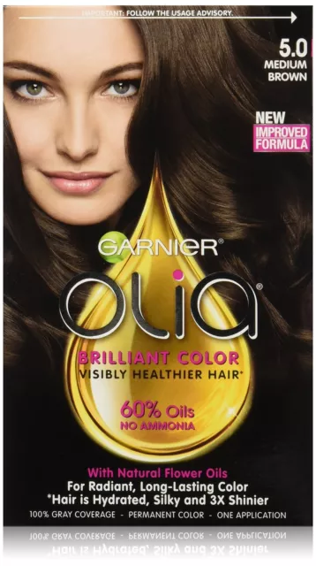 Garnier Olia Ammonia-Free Brilliant Color Oil-Rich Permanent Hair Color, 5.0