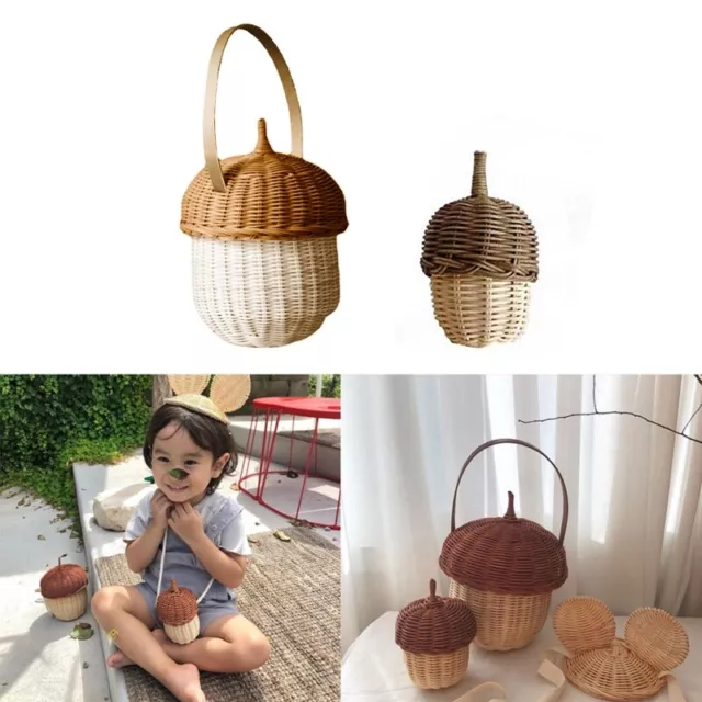 Handmade Rattan Straw Bag Collection Appliances Photo Studio Decors Flower Baske