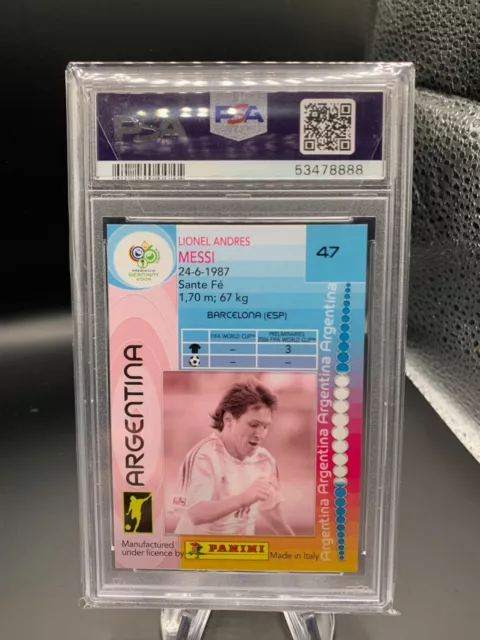 2006 PANINI WORLD Cup LIONEL MESSI #47 PSA 9 MINT (First Argentian WC ...