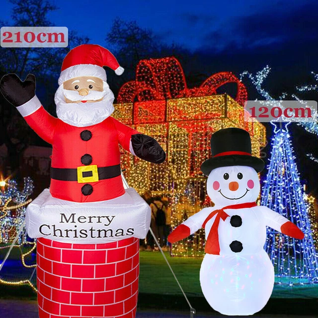 Weihnachtsmann - Aufblasbar. Mit LED-Beleuchtung. Bester Blickfänger