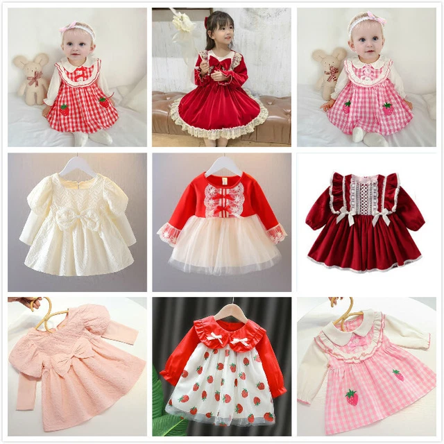 bambini bambine carino festa compleanno tutù abito manica lunga principessa