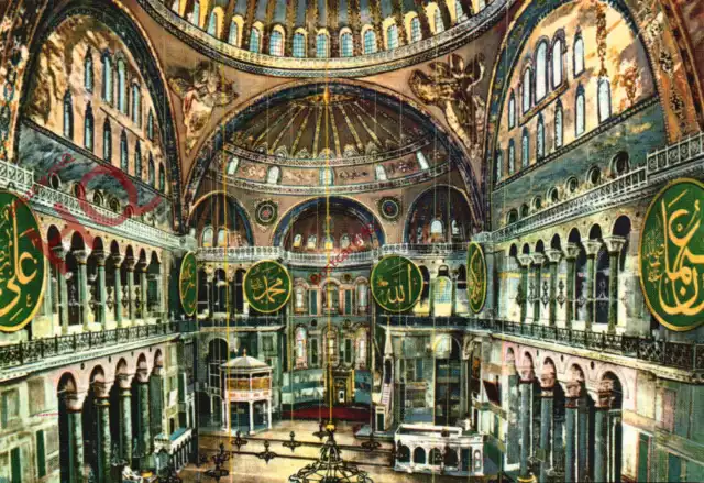 Picture Postcard~ Istanbul, Interior of St. Sophia Museum