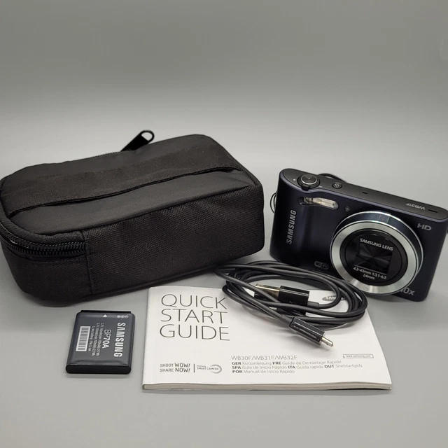 Samsung WB31F 16.2MP Compact Digital Camera Blue Tested
