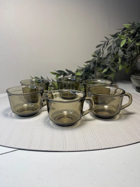 ENSEMBLE DE 6 tasses en verre en forme de pipes dessins style 1950 1960