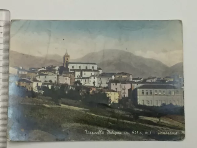 1956 Torricella Peligna panorama, Ediz Piccone Luigi privativa Originale viagg.