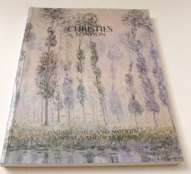 Christies AUCTION CATALOGUE 1988 Impressionist modern paintings & sculpture