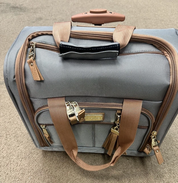 New Steve Madden Underseat Wheeled Bag 15" Carryon Gray Harlo