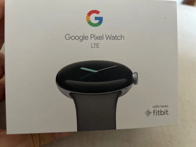 Google Pixel Watch 41mm Polished Silver Stainless Steel Case with Charcoal...