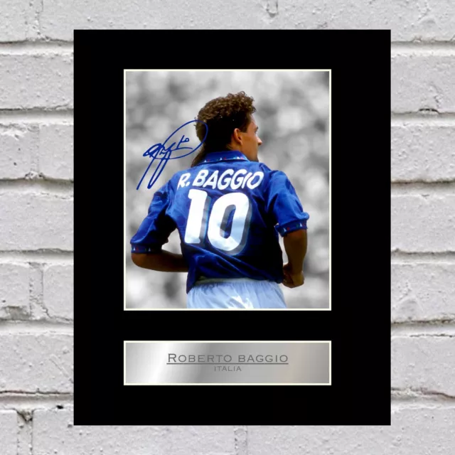 Roberto Baggio Signed Mounted Photo Display Italia Gift Picture Print