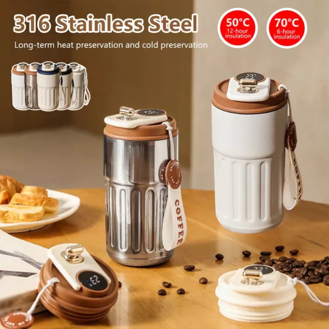 Smart Insulated Coffee Mug Thermos Cup LED Thermal Stainless Steel Flask Vacuum