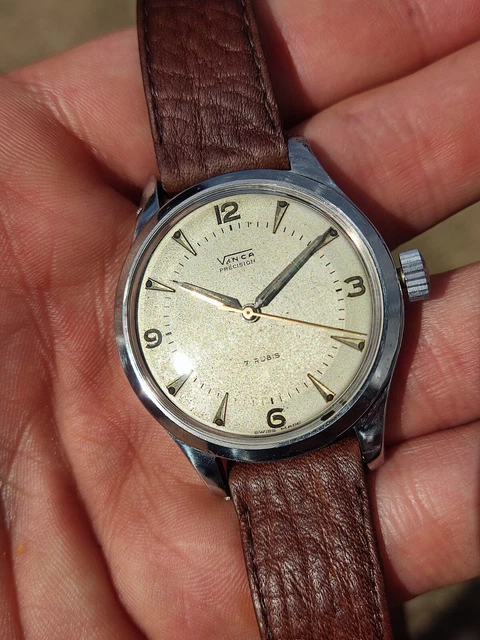 Vinca Precision Watch Vintage Orologio Military Style All Stainless Oversize...