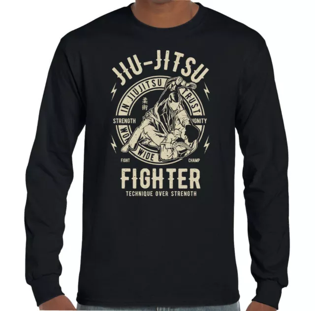 Jiu Jitsu Fighter Mens Martial Arts T-Shirt Training Top Gym MMA Brazilian Fight