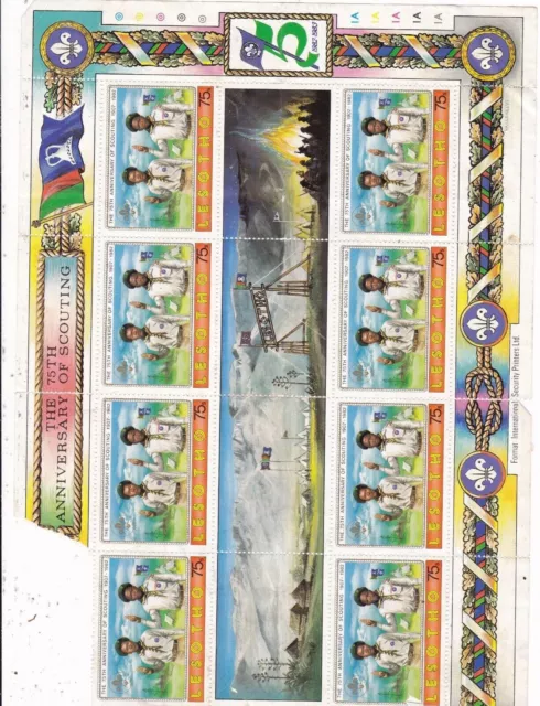 Lesotho Scouting 75 Years Miniature Sheet