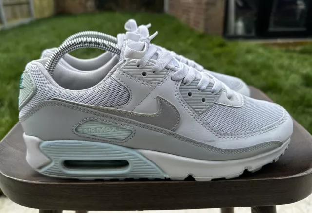 NIKE Air Max 90 gris claro azul congelado Reino Unido 7,5 (DIH4969-100)