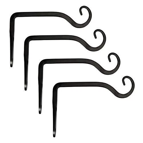 Hanging Plant Bracket 6 inch Metal Wall Plant Hook Decorative Plant 4 Black