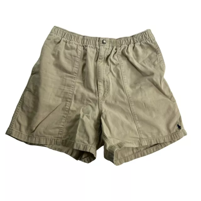 VTG Polo Ralph Lauren Men's 100% Cotton Stretch Baggies Shorts Khaki • Medium