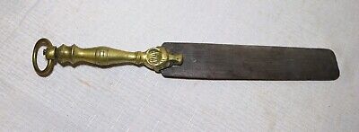 antique 1700's handmade brass wrought steel primitive hide dough scraper tool