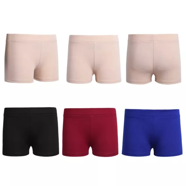 UK Kids Girls Stretchy Shorts Dance Yoga Sports Cycling Workout Bottom Hot Pants 3