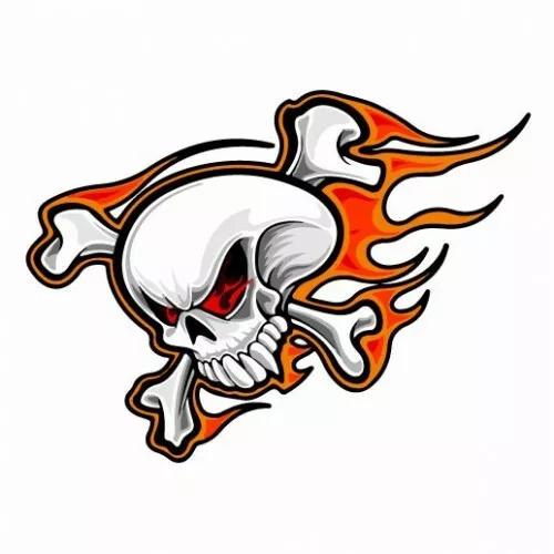 Autocollant tête de mort skull sticker outil faux logo 5 4 cm