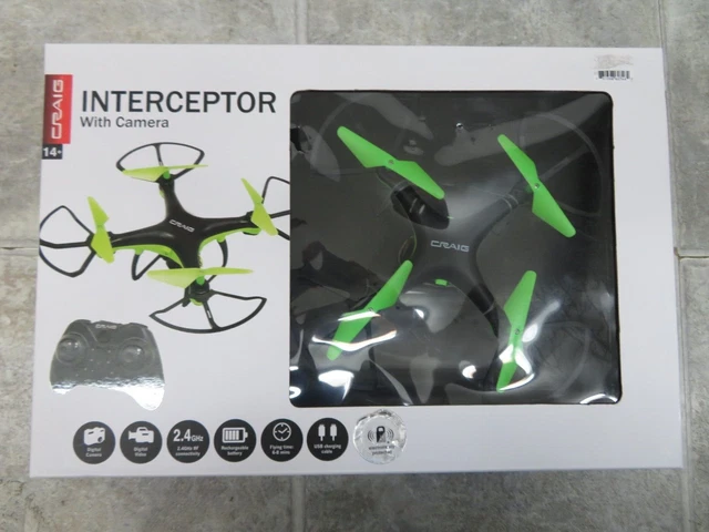 CRAIG INTERCEPTOR CAMERA DRONE with wheels 4 Channel 2.4GHz RF New