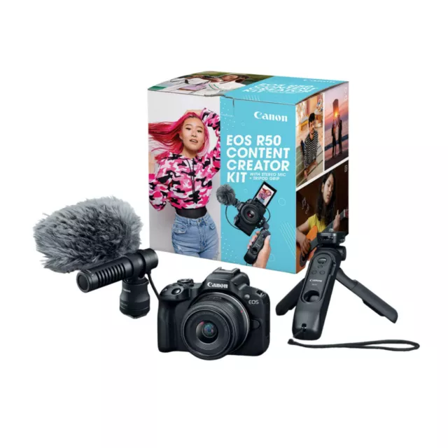 Canon EOS R50 Camera 24.2 Megapixel APSC Size CMOS Sensor Content Creator Kit
