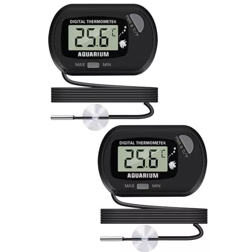 Thlevel Thermomètre LCD Numérique d'aquarium avec Ventouses et Sonde Étanche ...