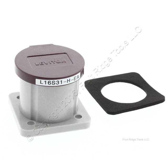 New Leviton 16 Series Brown Panel Mount Housing Automatic Closing Lid 16S31-H