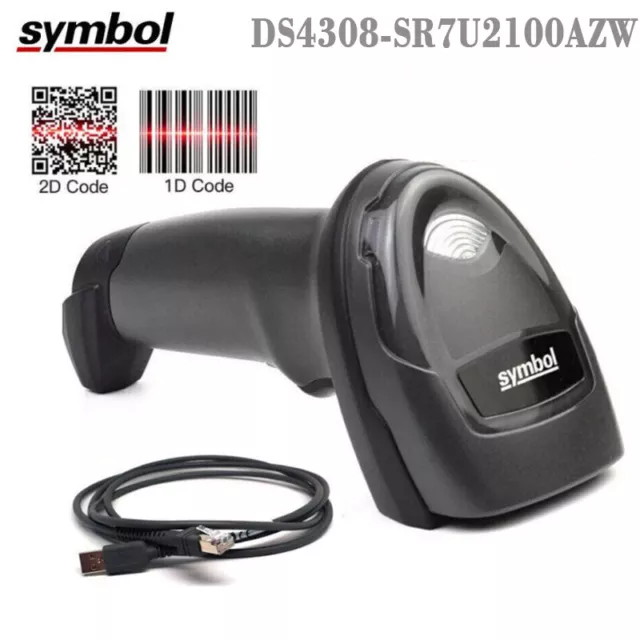 Symbol DS4308-SR7U2100AZW Corded Reader Handheld 2D Barcode Scanner W USB Cable