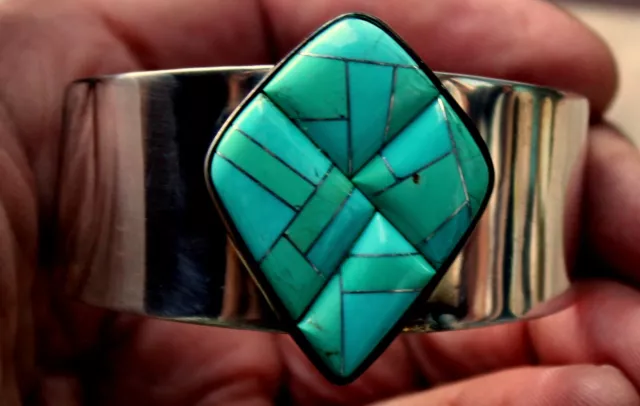 Jay King Sterling Silver & Turquoise Stone Desert Rose Trading Cuff Bracelet