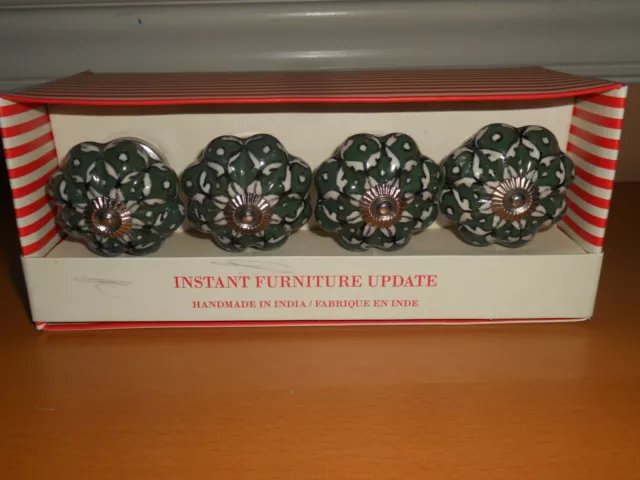 NIB Instant Furniture Update Hand Painted Knobs Drawer Pulls Cabinet Hardware